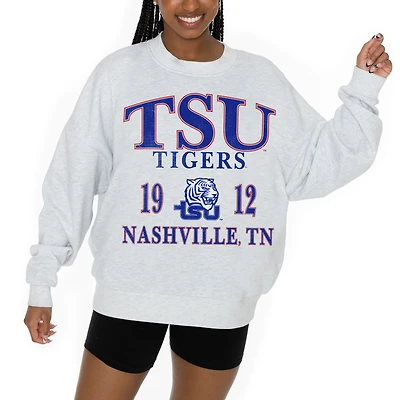 Women's Gameday Couture Ash Tennessee State Tigers Premium Fleece Pullover Sweatshirt