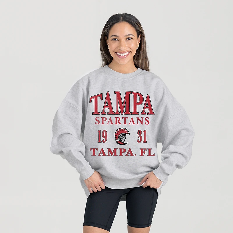 Women's Gameday Couture Ash Tampa Spartans Premium Fleece Pullover Sweatshirt