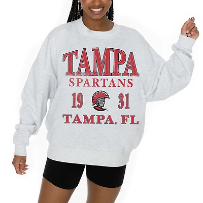 Women's Gameday Couture Ash Tampa Spartans Premium Fleece Pullover Sweatshirt
