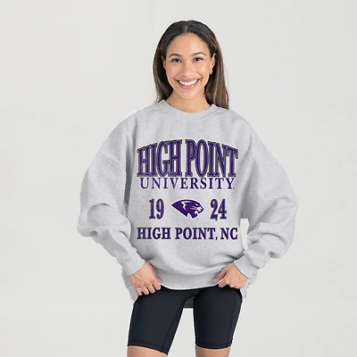 Women's Gameday Couture Ash High Point Panthers Premium Fleece Pullover Sweatshirt