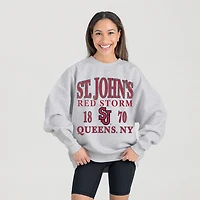 Women's Gameday Couture Ash St. John's Red Storm Premium Fleece Pullover Sweatshirt