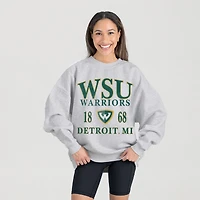 Women's Gameday Couture Ash Wayne State Warriors Premium Fleece Pullover Sweatshirt