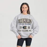 Women's Gameday Couture Ash Wisconsin Eau Claire Blugolds Premium Fleece Pullover Sweatshirt