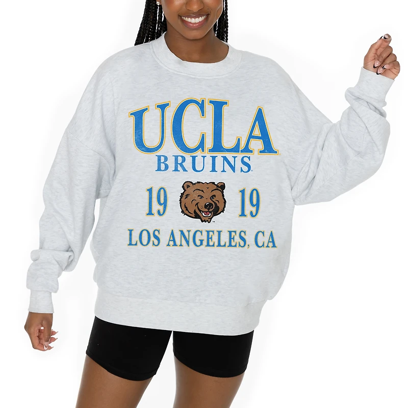 Women's Gameday Couture Ash UCLA Bruins Premium Fleece Pullover Sweatshirt