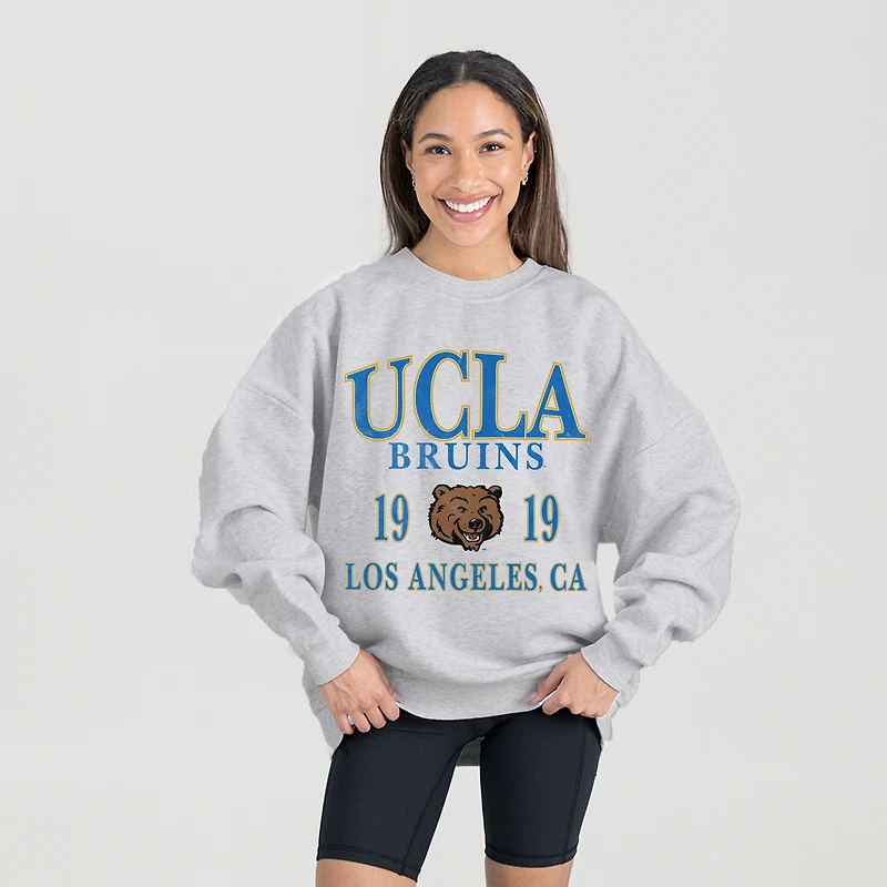 Women's Gameday Couture Ash UCLA Bruins Premium Fleece Pullover Sweatshirt