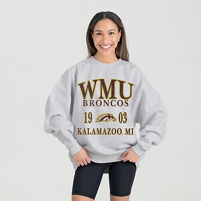 Women's Gameday Couture Ash Western Michigan Broncos Premium Fleece Pullover Sweatshirt