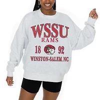 Women's Gameday Couture Ash Winston-Salem State Rams Premium Fleece Pullover Sweatshirt