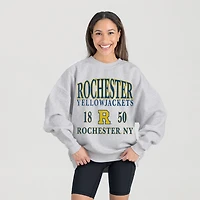 Women's Gameday Couture Ash Rochester Yellow Jackets Premium Fleece Pullover Sweatshirt