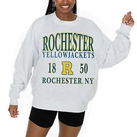 Women's Gameday Couture Ash Rochester Yellow Jackets Premium Fleece Pullover Sweatshirt