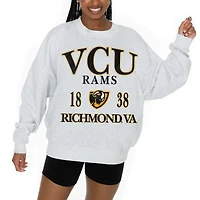 Women's Gameday Couture Ash VCU Rams Premium Fleece Pullover Sweatshirt