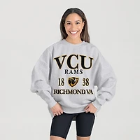 Women's Gameday Couture Ash VCU Rams Premium Fleece Pullover Sweatshirt