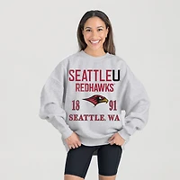 Women's Gameday Couture Ash Seattle Redhawks Premium Fleece Pullover Sweatshirt