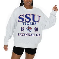 Women's Gameday Couture Ash Savannah State Tigers Premium Fleece Pullover Sweatshirt