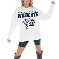 Women's Gameday Couture White New Hampshire Wildcats Big Goals Oversized Long Sleeve T-Shirt