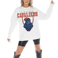 Women's Gameday Couture White Virginia Cavaliers Big Goals Oversized Long Sleeve T-Shirt