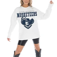 Women's Gameday Couture White Xavier Musketeers Big Goals Oversized Long Sleeve T-Shirt