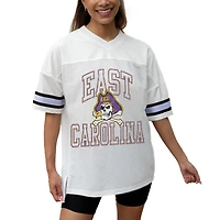 Women's Gameday Couture White ECU Pirates Iconic Oversized Fashion Jersey
