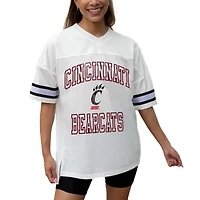 Women's Gameday Couture White Cincinnati Bearcats Iconic Oversized Fashion Jersey