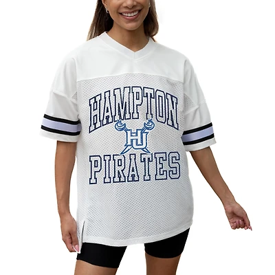 Women's Gameday Couture White Hampton Pirates Iconic Oversized Fashion Jersey
