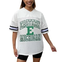 Women's Gameday Couture White Eastern Michigan Eagles Iconic Oversized Fashion Jersey