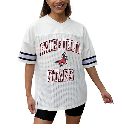 Women's Gameday Couture White Fairfield Stags Iconic Oversized Fashion Jersey