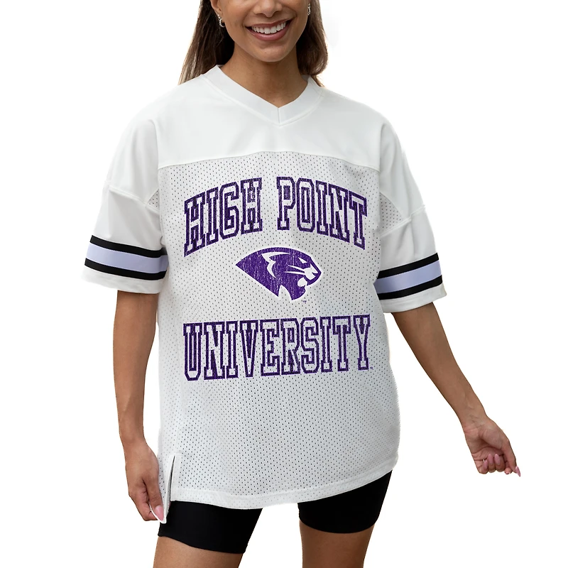 Women's Gameday Couture White High Point Panthers Iconic Oversized Fashion Jersey