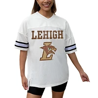 Women's Gameday Couture White Lehigh Mountain Hawks Iconic Oversized Fashion Jersey