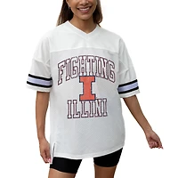 Women's Gameday Couture White Illinois Fighting Illini Iconic Oversized Fashion Jersey