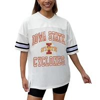 Women's Gameday Couture White Iowa State Cyclones Iconic Oversized Fashion Jersey