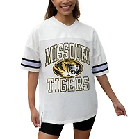 Women's Gameday Couture White Missouri Tigers Iconic Oversized Fashion Jersey
