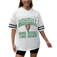 Women's Gameday Couture White Marshall Thundering Herd Iconic Oversized Fashion Jersey