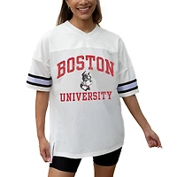 Women's Gameday Couture White Boston University Iconic Oversized Fashion Jersey