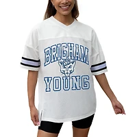 Women's Gameday Couture White BYU Cougars Iconic Oversized Fashion Jersey