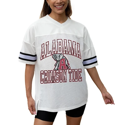 Women's Gameday Couture White Alabama Crimson Tide Iconic Oversized Fashion Jersey