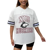 Women's Gameday Couture White Northern Illinois Huskies Iconic Oversized Fashion Jersey