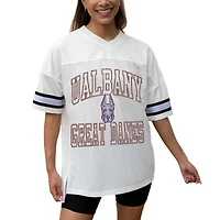 Women's Gameday Couture White UAlbany Great Danes Iconic Oversized Fashion Jersey
