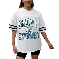 Women's Gameday Couture White Salve Regina Seahawks Iconic Oversized Fashion Jersey