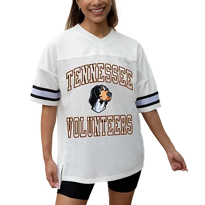 Women's Gameday Couture White Tennessee Volunteers Iconic Oversized Fashion Jersey