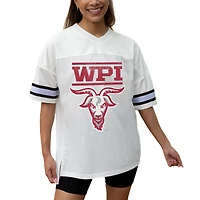 Women's Gameday Couture White Worcester Polytechnic Institute Engineers Iconic Oversized Fashion Jersey