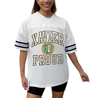 Women's Gameday Couture White Xavier University of Louisiana Gold Rush Iconic Oversized Fashion Jersey