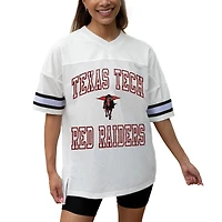 Women's Gameday Couture White Texas Tech Red Raiders Iconic Oversized Fashion Jersey