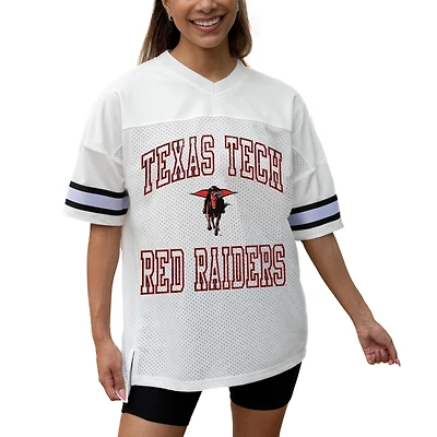 Women's Gameday Couture White Texas Tech Red Raiders Iconic Oversized Fashion Jersey
