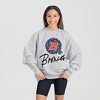 Women's Gameday Couture Ash Boise State Broncos Premium Fleece Pullover Sweatshirt