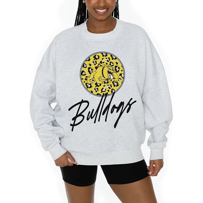 Women's Gameday Couture Ash Bowie State Bulldogs Premium Fleece Pullover Sweatshirt