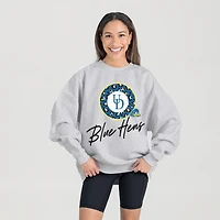 Women's Gameday Couture Ash Delaware Fightin' Blue Hens Premium Fleece Pullover Sweatshirt