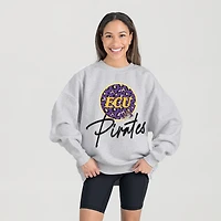 Women's Gameday Couture Ash ECU Pirates Premium Fleece Pullover Sweatshirt