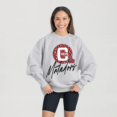 Women's Gameday Couture Ash Cal State Northridge Matadors Premium Fleece Pullover Sweatshirt