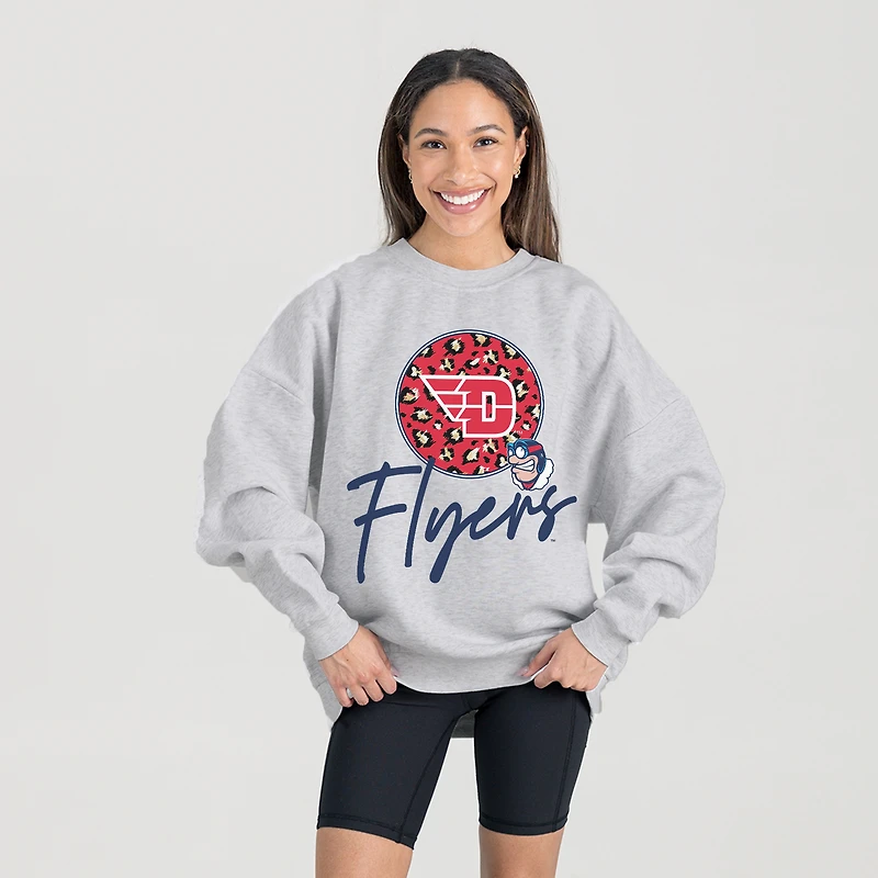 Women's Gameday Couture Ash Dayton Flyers Premium Fleece Pullover Sweatshirt