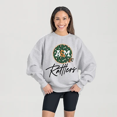 Women's Gameday Couture Ash Florida A&M Rattlers Premium Fleece Pullover Sweatshirt