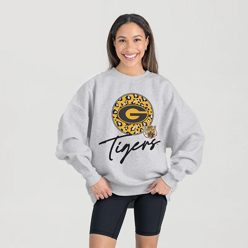 Women's Gameday Couture Ash Grambling Tigers Premium Fleece Pullover Sweatshirt